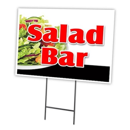 Signmission Salad Bar Yard Sign & Stake outdoor plastic coroplast window, C-1216-DS-Salad Bar C-1216-DS-Salad Bar